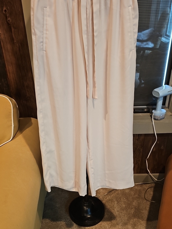 Zara Pants - Zara Wide-Leg Drawstring Pants in Cream